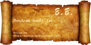 Beutum Beáta névjegykártya